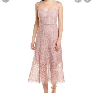 Keepsake sense lace midi dress with corset detail